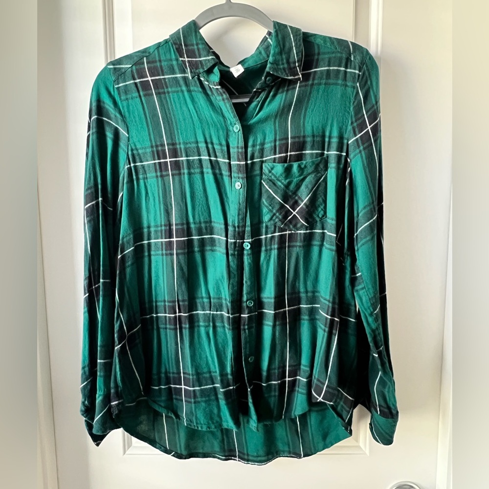 BP Green Plaid Button-Up Shirt XS